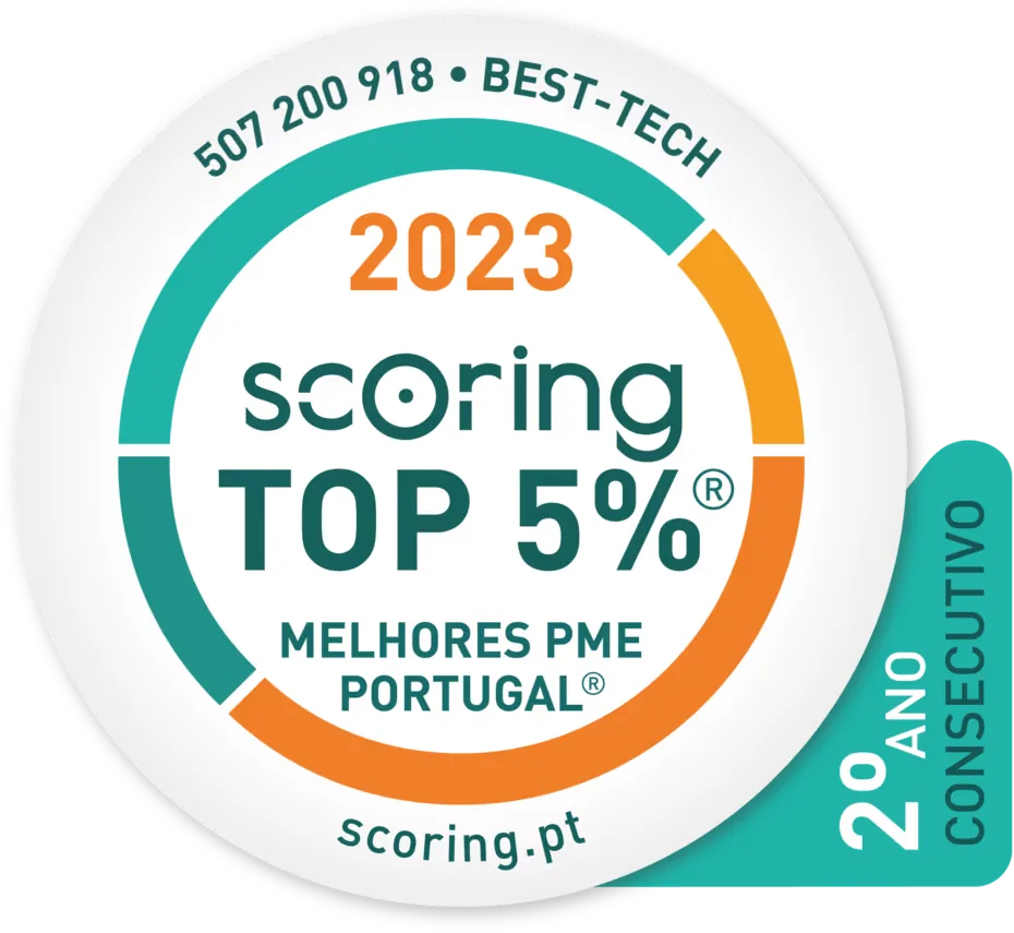 Sello scoring TOP 5% mejores PYME de Portugal, 2023